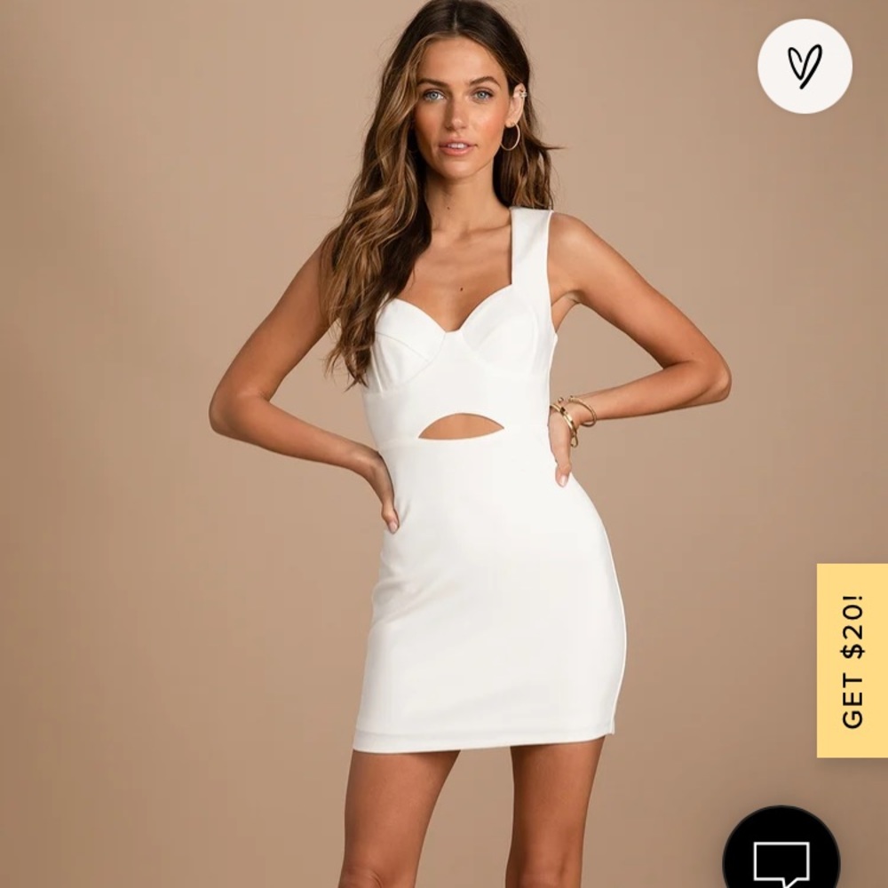 Lulu’s White Bodycon Cocktail Graduation Dress Size XS